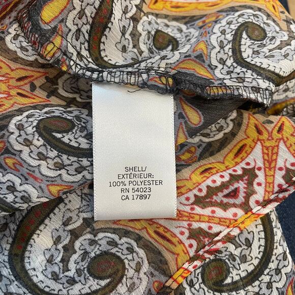 Banana Republic Paisley Print Fall Colored Peplum Top Sz M - Picture 7 of 7